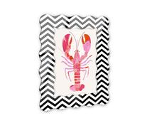 Grand Lobster's Tale III Retro Coastal Decor Art - Black & White Rounded Acrylic Wall Frame, 10x15 - Sculptural Dimensional Wall Art - Modern Decor by NOTORIART