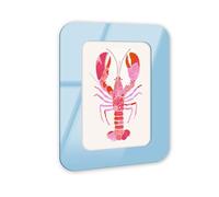 Grand Lobster's Tale III Retro Coastal Decor Art - Light Blue Wavy Acrylic Wall Frame, 10x15 - Sculptural Dimensional Wall Art - Modern Decor by NOTORIART