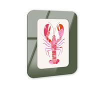 Grand Lobster's Tale III Retro Coastal Decor Art - Olive Curvy Acrylic Wall Frame, 16x24 - Sculptural Dimensional Wall Art - Modern Decor by NOTORIART