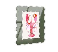 Grand Lobster's Tale III Retro Coastal Decor Art - Olive Rounded Acrylic Wall Frame, 10x15 - Sculptural Dimensional Wall Art - Modern Decor by NOTORIART