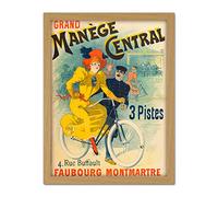 Grand Manege Central Cycles Paris Vintage Advert Large Framed Art Print Poster Wall Decor 18x24 in