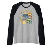 Grand Marais Fishing Lake Day Nature Cottagecore Art Raglan Baseball Tee