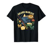Grand Marais Fishing Lake Day Nature Cottagecore Art T-Shirt