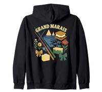 Grand Marais Fishing Lake Day Nature Cottagecore Art Zip Hoodie