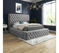 Grand Milan Pleated Upholstery Bed Frame - Grey
