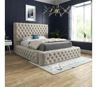Grand Milan Pleated Upholstery Cream Bed Frame