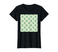Grand Millennial Aesthetic Green Ginger Jar Pattern Value Graphic T-Shirt, Women, Black, L