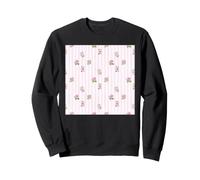 Grand Millennial Pink Striped Floral Pattern Sweatshirt