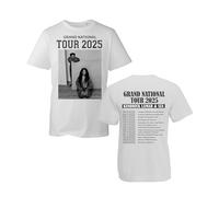 Grand National Tour 2025 T-Shirt - Vintage-Style Concert Tour Dates Tee - Retro Music Festival Shirt Gift (White, M)