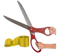 Grand Opening Ceremony Kit - 25 Inch Red Giants Ribbon Cutting Scissors with Gold Ribbon for Inaugurations and Ceremonies Giant Scissors for Special Events