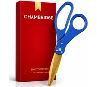 Grand Opening Scissors Blue 25 Inch - Giant Blue Scissors 63.5cm with Golden Blades for Ribbon Cutting Ceremony Heavy Duty Giant Ribbon Cutting for Inauguration Ceremonies