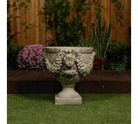 Grand & Ornate Stone Cast Cherub Planter (Lid Not Included)