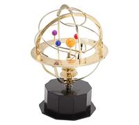 Grand Orrery Model of The Solar System, Metal Solar System Model Decoration, Manually Rotatable Educational Toy with Electroplated Iron Planets for Teenagers Ages 7-14