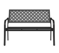 Grand patio Garden Bench, Outdoor Bench with 2-3 Seater, Rust Resistant, Stamped Pattern, Choice of Colours, Suitable for Indoor, Outdoor, Patio, Park (Black)