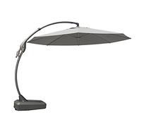 Grand patio Parasol with Base Round 350 cm, Aluminium Cantilever Umbrella with 8 Ribs, Crank Lift Operating, Offset Umbrella for Pool Garden Outdoor (Parasol Cover Included)