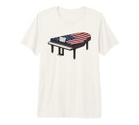 Grand Piano American Flag Pianist Musician 4th July Premium T-Shirt