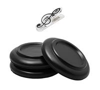 Grand Piano Caster Cups come with Music Book Clip, Set of 3 Black Wooden Caster Cups with Non-Slip and Anti-Noise Foam; Floor Protectors for Hardwood Floors, Carpets and Tiles