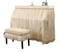 Grand Piano Cover Heart Shaped Embroidered Piano Cover Lace Protective Case Modern Stool(Beige 2,Bench cover56x36cm)