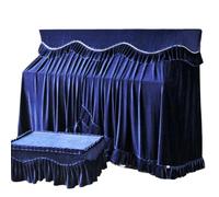 Grand Piano Cover Piano Cover Full Gold Velvet Fabric Electric Stool Thick Two-piece Set(Blue,Single Stool Set)