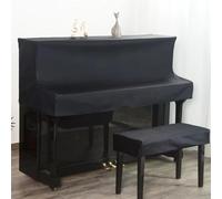 Grand Piano Cover Simple Luxurious Piano Cover Wash Free Scientific And Technological Cloth Half(Black,Height 126-133 piano)