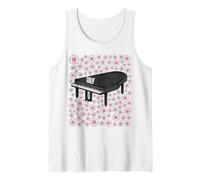 Grand Piano Floral Pink Flowers Pianist Spring Summer Tank Top