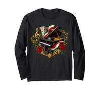Grand Piano Italian Flag Rose Classical Music Orchestra Long Sleeve T-Shirt