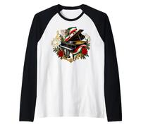 Grand Piano Italian Flag Rose Classical Music Orchestra Raglan Baseball Tee