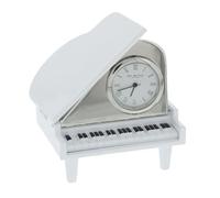 Grand Piano Miniature Novelty Clock In White Enamel & Polished Stainless Steel In Presentation Box - The Ideal Gift For All Musicians Or Music Lovers (9650)
