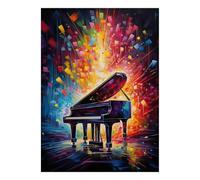 Grand Piano Music Abstract 1000 Piece Mini Jigsaw Puzzle For Adults Gift | 52x38cm Cardboard Puzzle Lovers Mind Relaxation Handmade Puzzle Birthday Gift Home Decor
