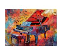Grand Piano Music Art 1000 Piece Mini Jigsaw Puzzle For Adults Home Decor | 70x50cm Cardboard Puzzle Lovers Family Bonding Puzzle Assembly Gathering Gift Living Room Decor