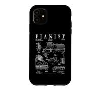 Grand Piano Old Vintage Patent Pianist Drawing Print Case for iPhone 11