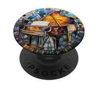 Grand Piano Round Music Decorative Art Design PopSockets Adhesive PopGrip