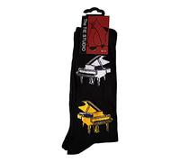 Grand Piano Socks - Black (Size 6-11): Clothing