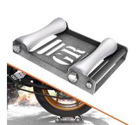 GRAND PITSTOP Motorcycle Roller Wheel Cleaning Stand - Paddock Stand Replacement - Wheel Roller Stand with Ramp Support for tire Cleaning & Chain Lubrication (Roller Large Antic Silver)