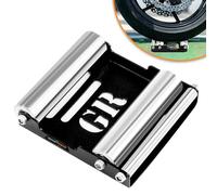 GRAND PITSTOP Motorcycle Roller Wheel Cleaning Stand - Paddock Stand Replacement - Wheel Roller Stand with Ramp Support for tire Cleaning & Chain Lubrication (Black Roller Medium)