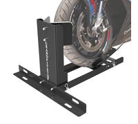 GRAND PITSTOP Universal Wheel Chock for Motorcycle Stand for Trailer Completely Adjustable Detachable Foldable Wheel Chock (Black-V2, 2000 lbs)