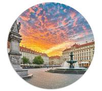 Grand Place 1000 Pieces Jigsaw Puzzles 12 Years And Up Round Puzzle Fun Challenging Family Game Stress Reliever Expert Skill Level 1000pcs (67.5x67.5cm)