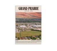 Grand Prairie Vintage Poster Decorative Painting Canvas Wall Art Living Room Poster Bedroom Painting Wall Art Picture Print Modern Family Room Decor 12 x 18 Inches (30 x 45 cm)