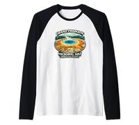 Grand Prismatic Microbial Mat Yellowstone National Park Raglan Baseball Tee