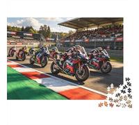 Grand Prix 1000 Piece Jigsaw Puzzle Recyclable Motorcycle Race Puzzles for Elderly Family Gaming Time Props Relieve Senile Dementia Great Gift 52x38cm/1000pcs