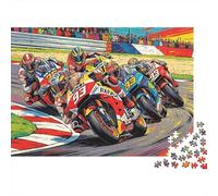 Grand Prix 1000 Piece Jigsaw Puzzle Recycled Motorcycle Race Senior Puzzles Party Game Props Developing Boy & Girl‘s Intelligence Educational Fun 52x38cm/1000pcs