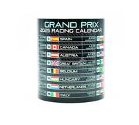 Grand Prix 2025 Calendar Mug - MERC Edition - Russell - Antonelli - Season - Racing - One - Race Car - Circuits - Carbon Fiber - Hamilton - Gift Idea - Coffee Tea Cup - Formula - Team - Merch