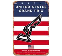 Grand Prix Circuit F1 Gifts Metal Signs Vintage US Wall Art F1 Gift for Birthday Formula One Fans Gifts for Man Cave, Men Garages, Game Rooms and Home Offices Flag Sign Plaques Decorations