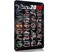 Grand Prix Circuit F1 Gifts Metal Signs Vintage Wall Art F1 Posters Gift Black 2026 For Formula One Fans Gifts For Man Cave, Home, Men Garages, Offices And Game Rooms Flag Sign Plaques Decorations