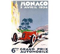 GRAND PRIX de MONACO POSTER 1934 French Vintage Car Racing RARE HOT NEW 24x34