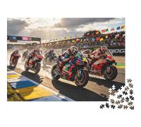 Grand Prix Jigsaw Puzzle 1000 Pieces Recyclable Motorcycle Race Senior Puzzles Educational Game Decompression Ideal for Family And Friends Birthdays 38x26cm/1000pcs