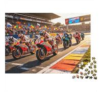 Grand Prix Jigsaw Puzzle 1000 Pieces Recycled Paper Motorcycle Race Jigsaw Puzzles Educational Game Challenge Fun Family Game for Adults And Age 10 52x38cm/1000pcs