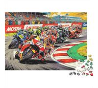 Grand Prix Jigsaw Puzzles 1000 Piece Recyclable Material Motorcycle Race Puzzle for Adults Great Gift Idea Fun Family Gaming Time Activity 52x38cm/1000pcs