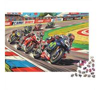 Grand Prix Jigsaw Puzzles 1000 Piece Recycled Motorcycle Race Puzzle for Adults Puzzle Game Props Impossible Hard Difficult Challenging Fun Game 70x50cm/1000pcs