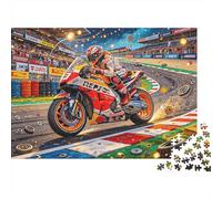 Grand Prix Jigsaw Puzzles 1000 Pieces Recyclable Material Motorcycle Race Senior Puzzles Educational Game Decompression Parent Child Game Props 38x26cm/1000pcs